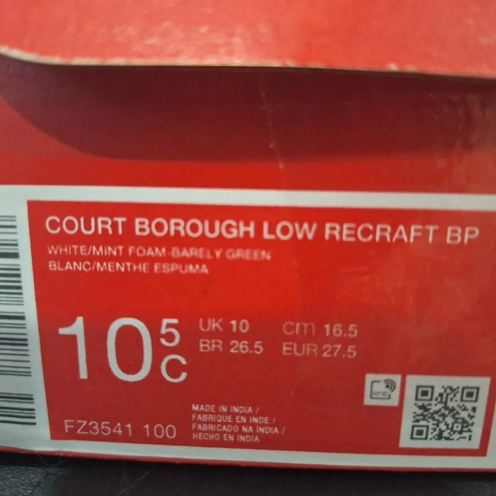 Nike‎ Court Borough Low Recraft Toddler Shoes Mint Green Size 10.5 C New